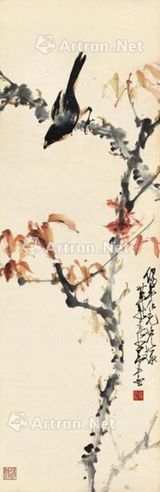 赵少昂 霜叶鸣禽