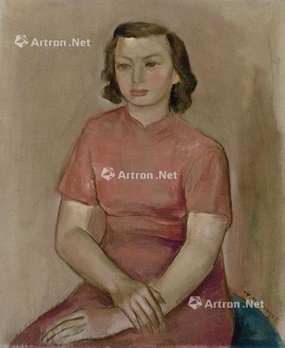赵无极 1948年作 粉红佳人 油画画布