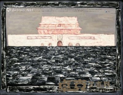 张晓刚 1993年作 天安门3号 油画画布 画框 100×129cm
