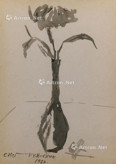 朱德群 静物瓶花