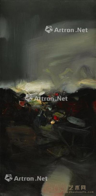 朱德群 No.537 100×50cm.