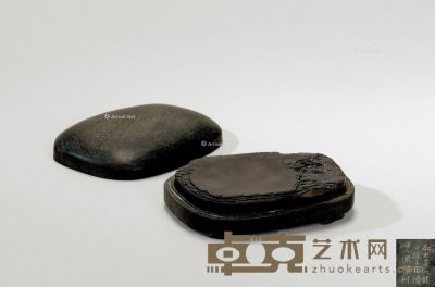 吴国权铭 卵石砚 1.3×6.5×8.2cm