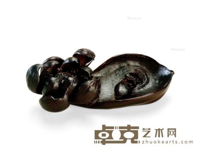 金星小叶紫檀木荷叶香插 6.6×19.5×7.8cm