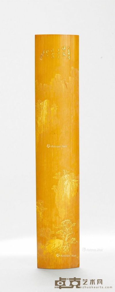 黄宏疆作 日暮喧归鸟留青臂搁 38.2×7.2×0.6cm