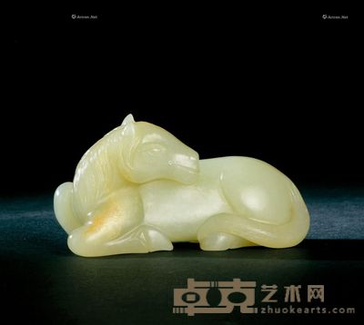 清中期 和田玉籽料回头马镇纸 4.8×8.9×3.3cm