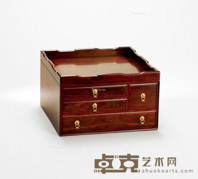 小叶紫檀 都成盘 14.3×23.9×23.9cm
