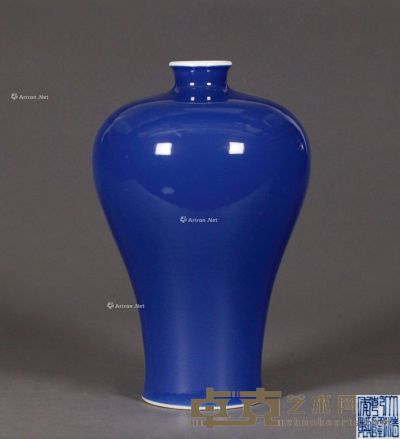 清乾隆 蓝釉梅瓶 高42cm