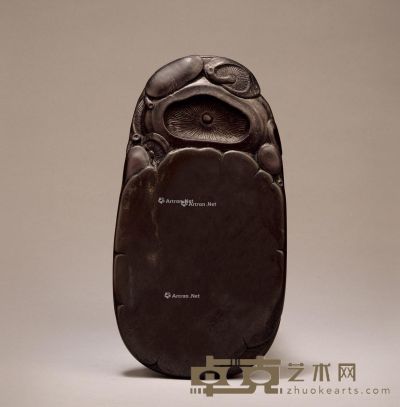 清中期 端溪老坑 随型菌样砚 纵18.5cm；宽10cm；高2cm