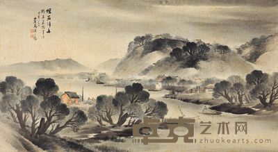 马汉三 烟雨归舟 82×150cm