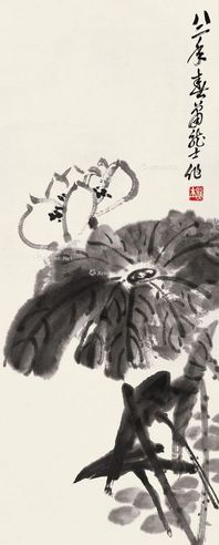 萧龙士 墨荷图