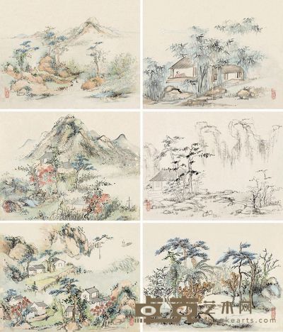 佚名 山居图 26×33cm×9