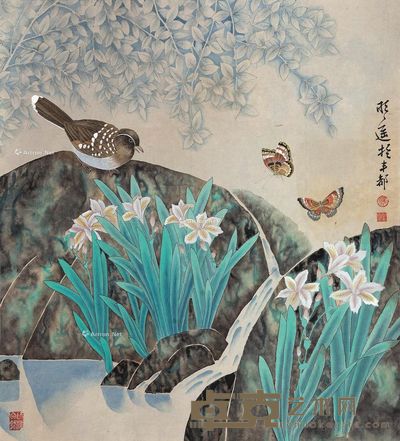 罗明遥 花鸟 65×58cm