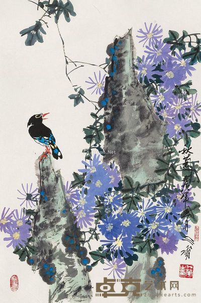 水华 花鸟 68×45cm