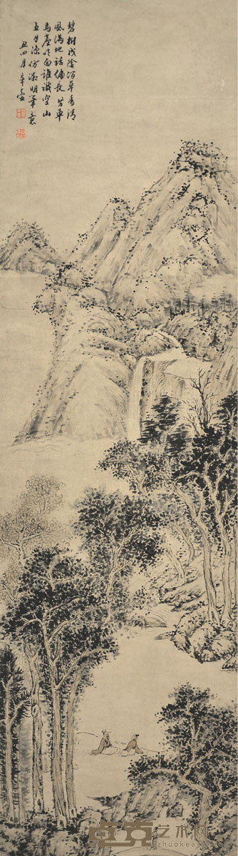 楼辛壶 林山话旧图 105×29cm 约2.7平尺