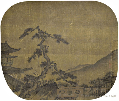 佚名 山水团扇 25×30cm 约0.7平尺