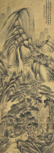 吴历 万壑松瀑图