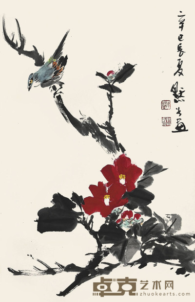 金默如 花鸟 68×43cm 约2.6平尺