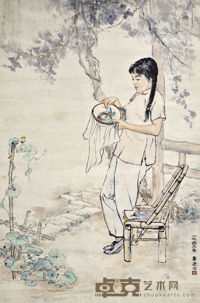 郑慕康 绣花图 72×46cm 约3.0平尺