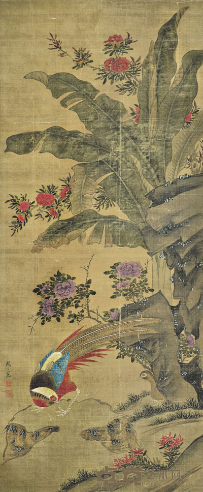 周之冕 芭蕉锦鸡 153×66cm 约9.1平尺