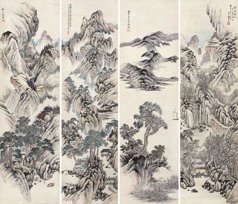 何维朴 四时山水