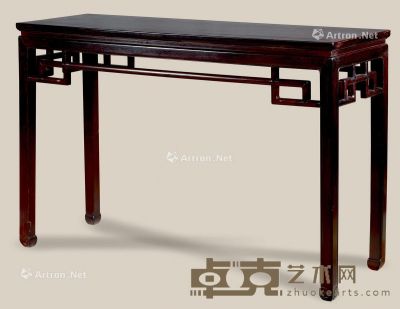 近代 红木雕回纹条桌 126×42×84cm