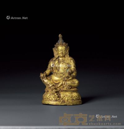 西藏十八世纪 黄财神 高15.2cm