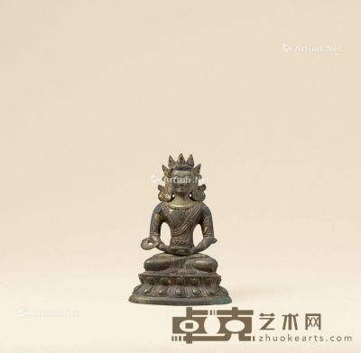 内地汉藏风格十八世纪 无量寿佛 高14cm