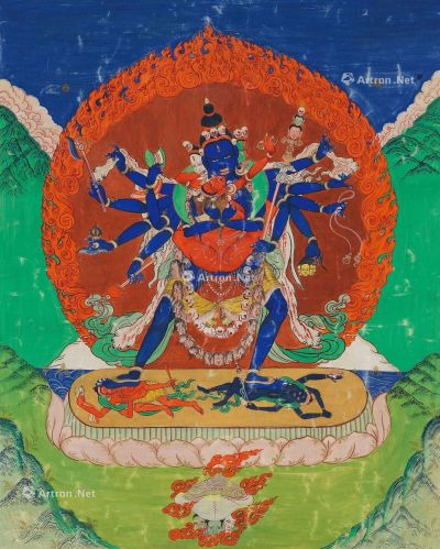 西藏十八世纪 上乐金刚唐卡