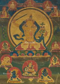 西藏十八世纪 文殊菩萨唐卡