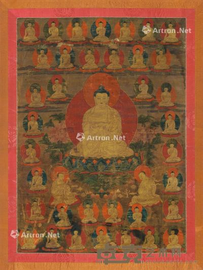 西藏十八至十九世纪 释迦牟尼唐卡 长70×宽50cm