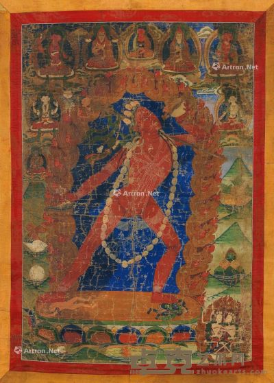 西藏十八世纪 那若空行母唐卡 长70×宽49cm