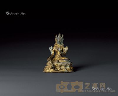 西藏十六至十七世纪 绿度母 高11cm