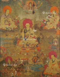 西藏十八世纪 罗汉唐卡
