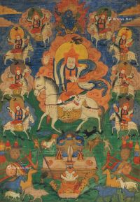 蒙古十八世纪 蒙古战神唐卡