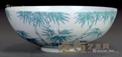 清 斗彩竹纹大碗 直径18cm