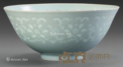 清代 玲珑白瓷碗 直径13cm