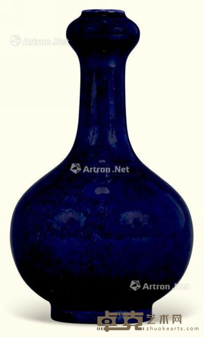 清 茄皮紫釉蒜口瓶 高11.5cm