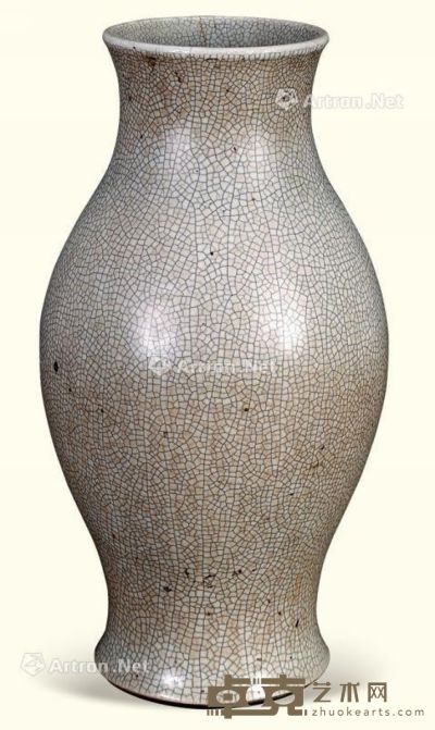 清中期 哥瓷橄榄瓶 高38cm