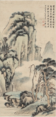 王同愈 溪山独坐图
