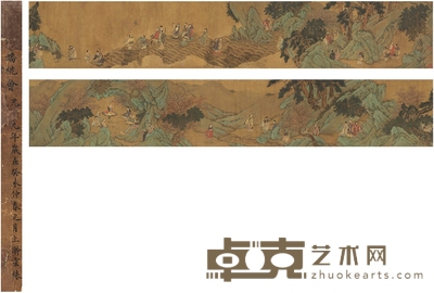 钱选 蟠桃盛会图 346×29cm