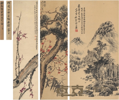 温八眉 山水 花鸟 66×33cm 144.5×40cm 131.5×33cm