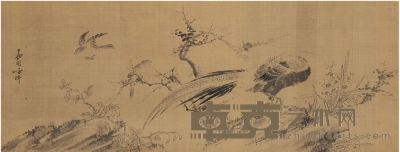 方济 春山锦鸡图 33×85.5cm