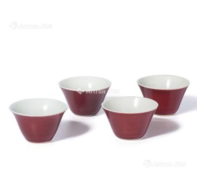 清雍正 霁红釉杯 （一套）