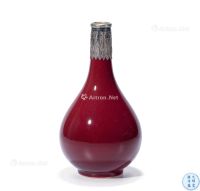 清康熙 霁红釉小胆瓶
