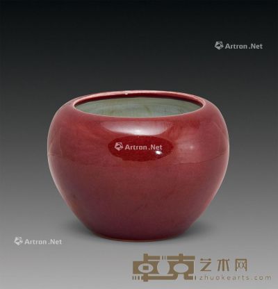 清 豇豆红苹果尊 高11.5cm
