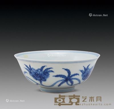 明 青花花卉纹碗 直径15cm