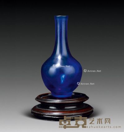 清 蓝色琉璃净水瓶 11.2×5.7cm
