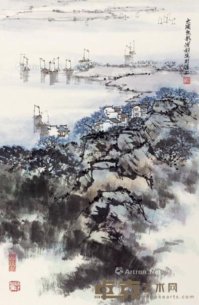 李传新 太湖帆影 46×69cm