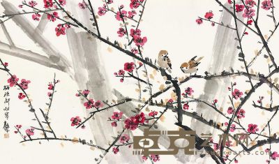 张继馨 梅疏却耐寒 68×136cm