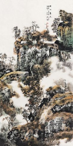 白云乡 2004年作 秋山高远 镜心 设色纸本